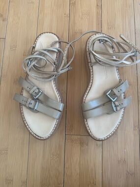 Ann Demeulemeester Leather Lace-Up Sandals *MIS-MATE*